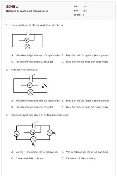 Bài tập ví dụ Sơ đồ mạch điện có vôn kế