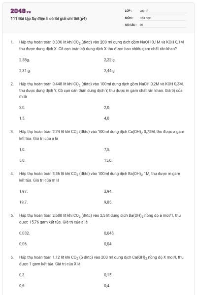 111 Bài tập Sự điện li có lời giải chi tiết(p4)