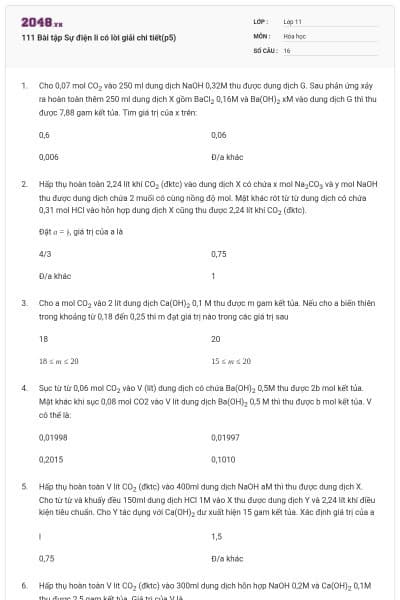 111 Bài tập Sự điện li có lời giải chi tiết(p5)