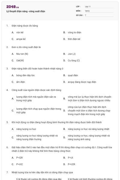 Lý thuyết điện năng -công suất điện