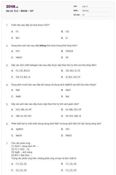 Bài 25. FLO – BROM – IOT