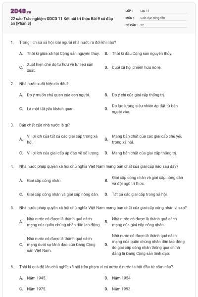 22 câu Trắc nghiệm GDCD 11 Kết nối tri thức Bài 9 có đáp án (Phần 3)