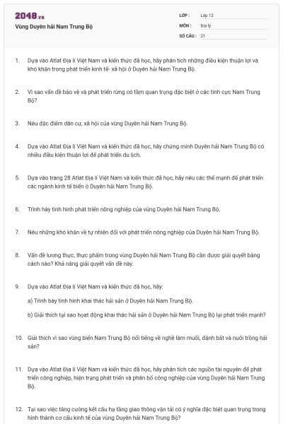 Vùng Duyên hải Nam Trung Bộ