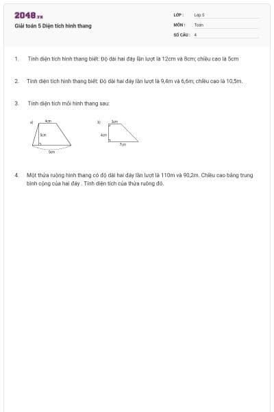 Giải toán 5 Diện tích hình thang