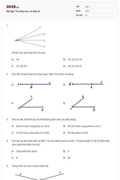 Bài tập: Tia chọn lọc, có đáp án