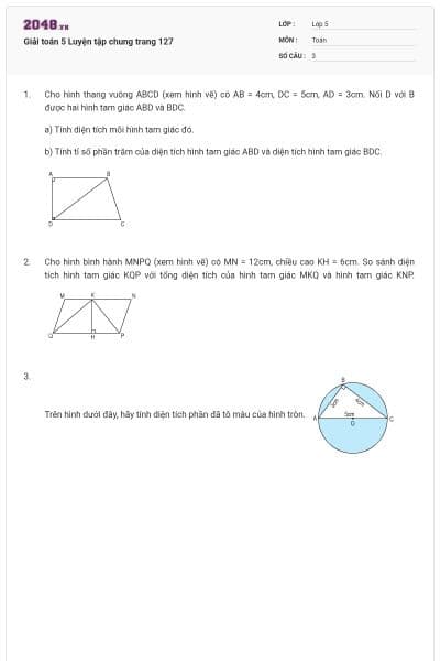 Giải toán 5 Luyện tập chung trang 127
