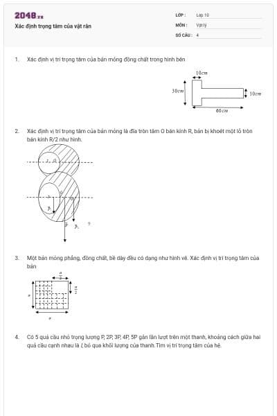 Xác định trọng tâm của vật rắn