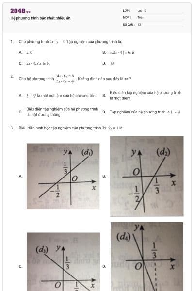Hệ phương trình bậc nhất nhiều ẩn