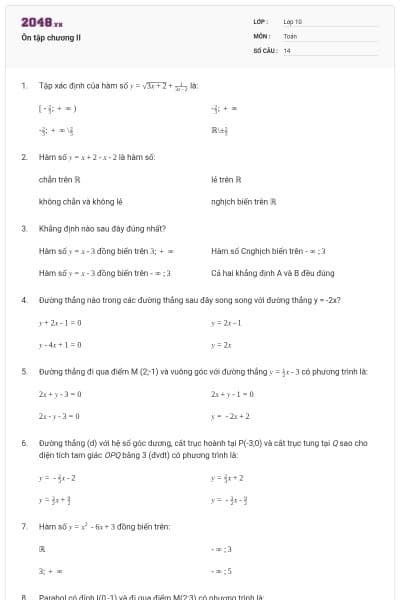 Ôn tập chương II