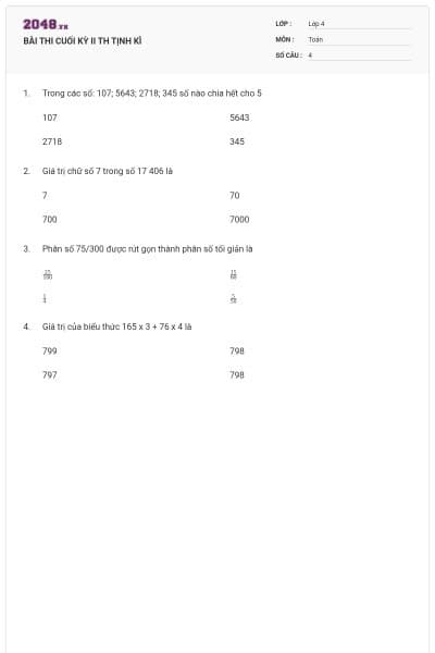 BÀI THI CUỐI KỲ II TH TỊNH KÌ