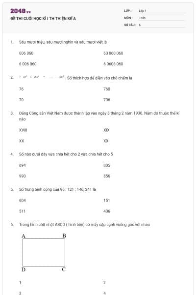 ĐỀ THI CUỐI HỌC KÌ I TH THIỆN KẾ A