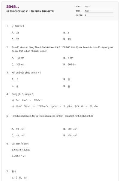 ĐỀ THI CUỐI HỌC KÌ II TH PHAN THANH TAI