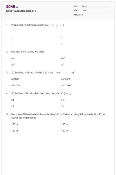 KIỂM TRA ĐỊNH KÌ GIỮA KÌ 2