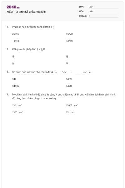 KIỂM TRA ĐỊNH KỲ GIỮA HỌC KÌ II