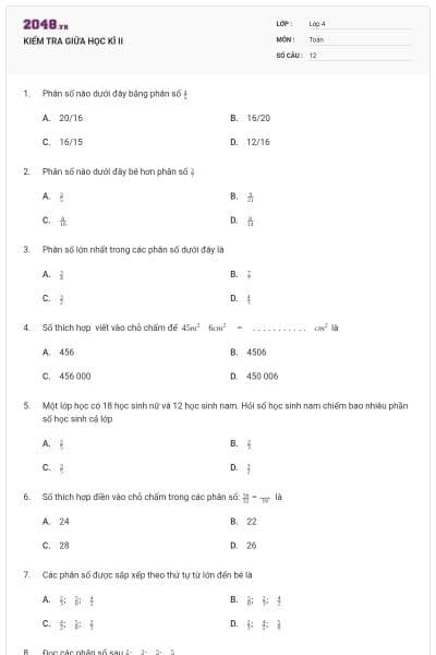 KIỂM TRA GIỮA HỌC KÌ II