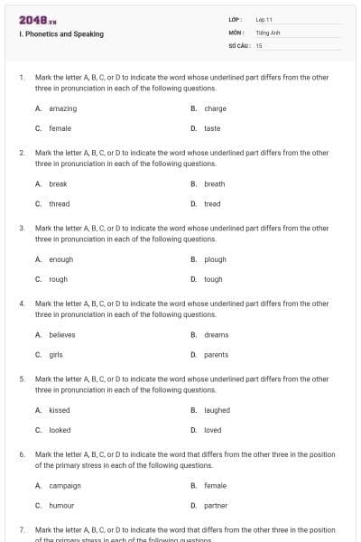 I. Phonetics and Speaking