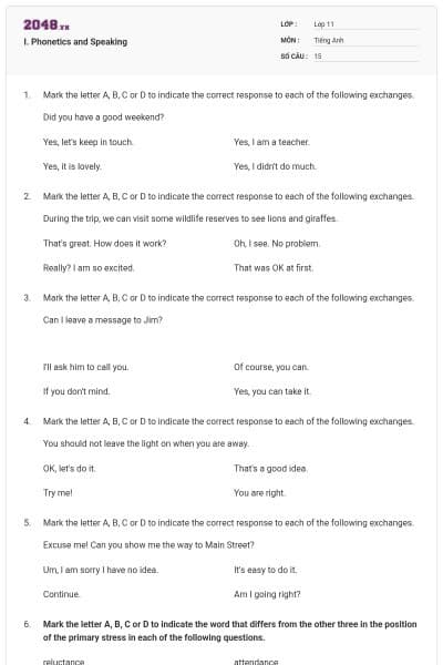 I. Phonetics and Speaking