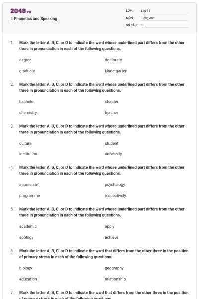I. Phonetics and Speaking