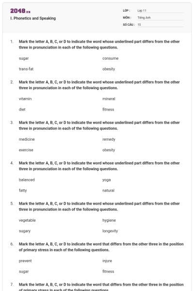 I. Phonetics and Speaking