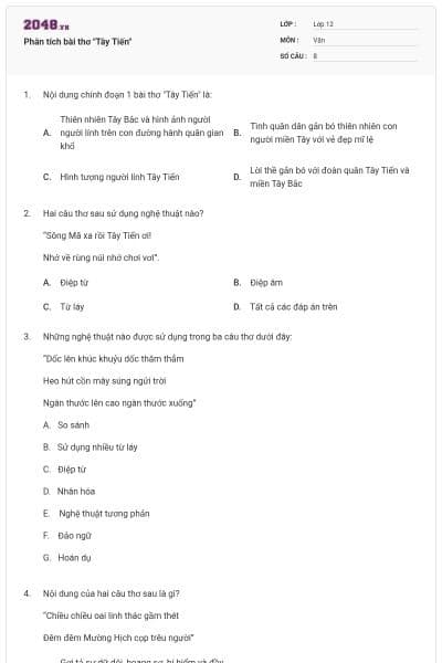 Phân tích bài thơ "Tây Tiến"