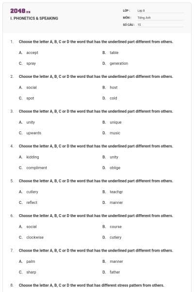 I. PHONETICS & SPEAKING