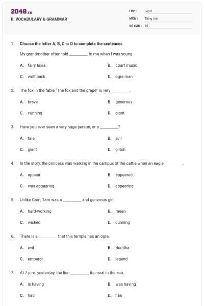 II. VOCABULARY & GRAMMAR
