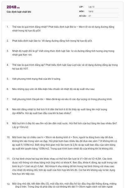 Các định luật chất khí