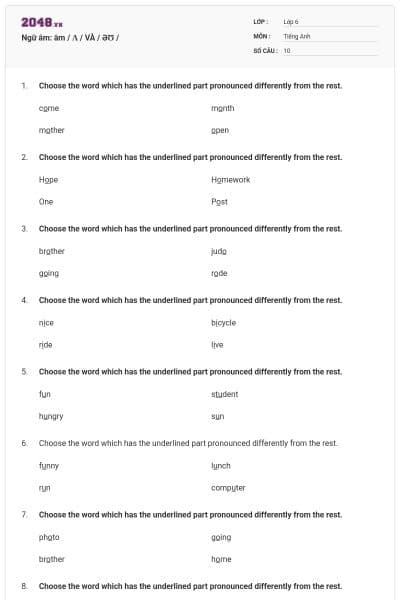 Ngữ âm: âm / Ʌ / VÀ / ƏƱ /