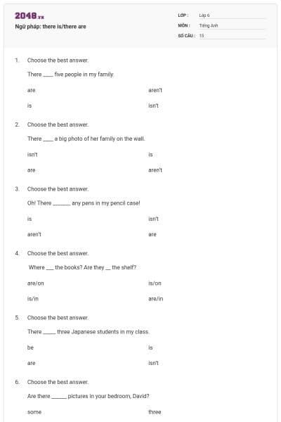 Ngữ pháp: there is/there are