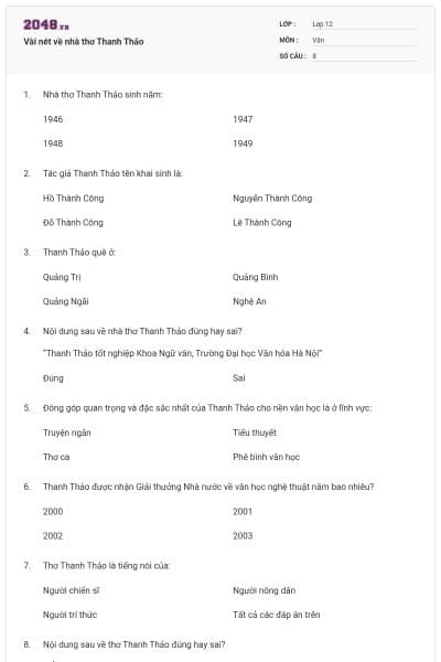 Vài nét về nhà thơ Thanh Thảo