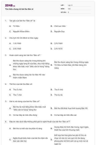 Tìm hiểu chung về bài thơ Bác ơi