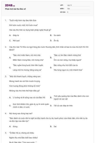 Phân tích bài thơ Bác ơi!