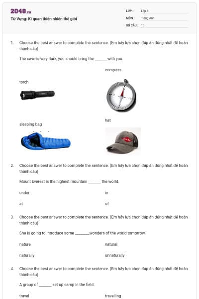 Từ Vựng: Kì quan thiên nhiên thế giới