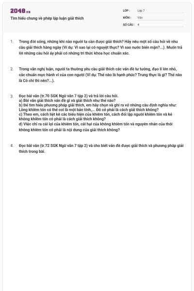 Tìm hiểu chung về phép lập luận giải thích