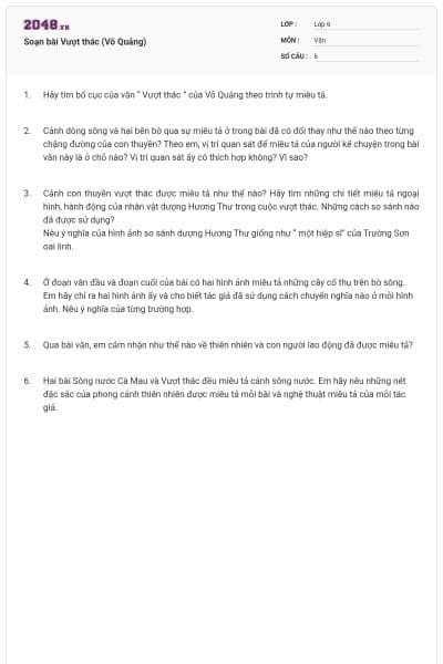 Soạn bài Vượt thác (Võ Quảng)