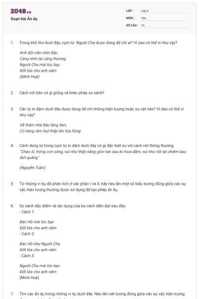 Soạn bài Ẩn dụ