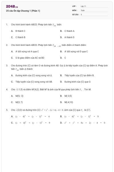 25 câu Ôn tập Chương 1 (Phần 1)