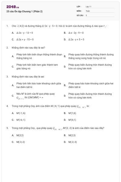 25 câu Ôn tập Chương 1 (Phần 2)