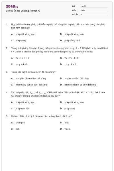 25 câu Ôn tập Chương 1 (Phần 4)