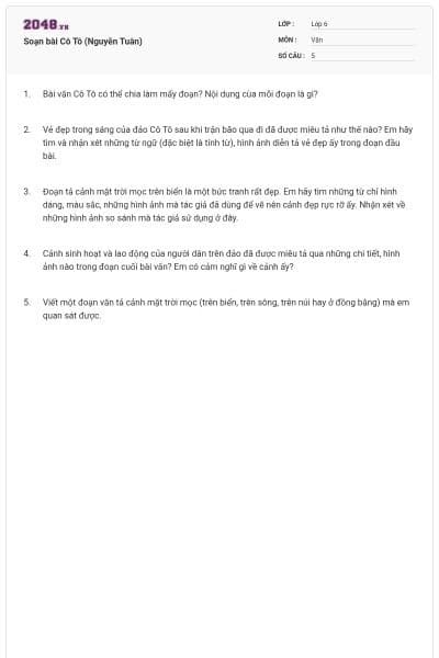 Soạn bài Cô Tô (Nguyễn Tuân)