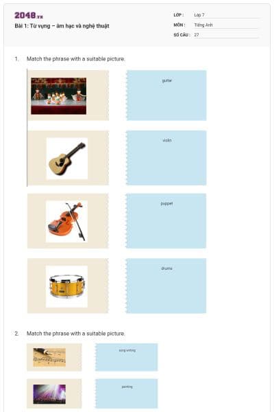 Bài 1: Từ vựng – âm hạc và nghệ thuật