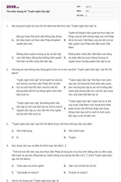 Tìm hiểu chung về “Tuyên ngôn độc lập”