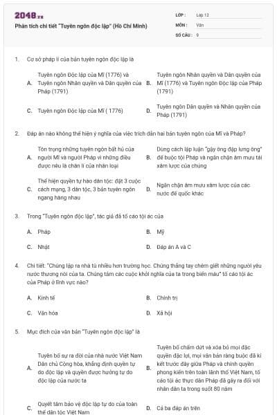Phân tích chi tiết “Tuyên ngôn độc lập” (Hồ Chí Minh)