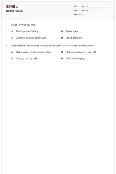 Bài trắc nghiệm