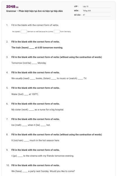 Grammar – Phân biệt hiện tại đơn và hiện tại tiếp diễn