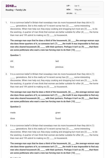 Reading – Family Life