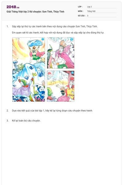 Giải Tiếng Việt lớp 2 Kể chuyện: Sơn Tinh, Thủy Tinh