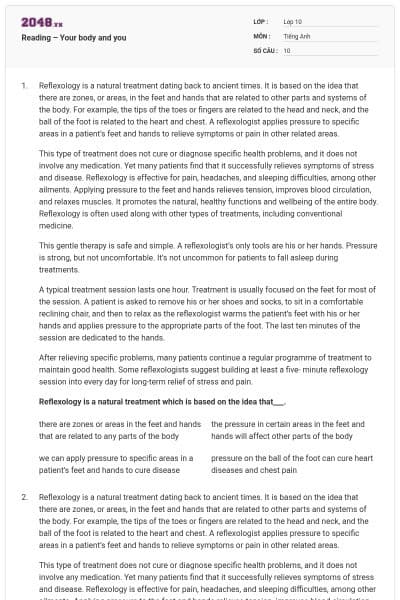 Reading – Your body and you