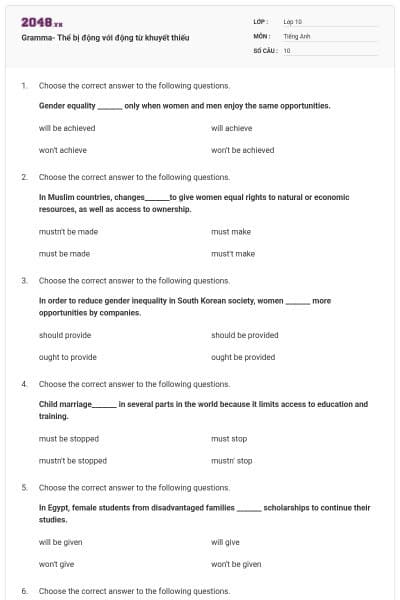 Gramma- Thể bị động với động từ khuyết thiếu