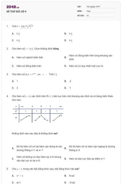 ĐỀ THỬ SỨC SỐ 4